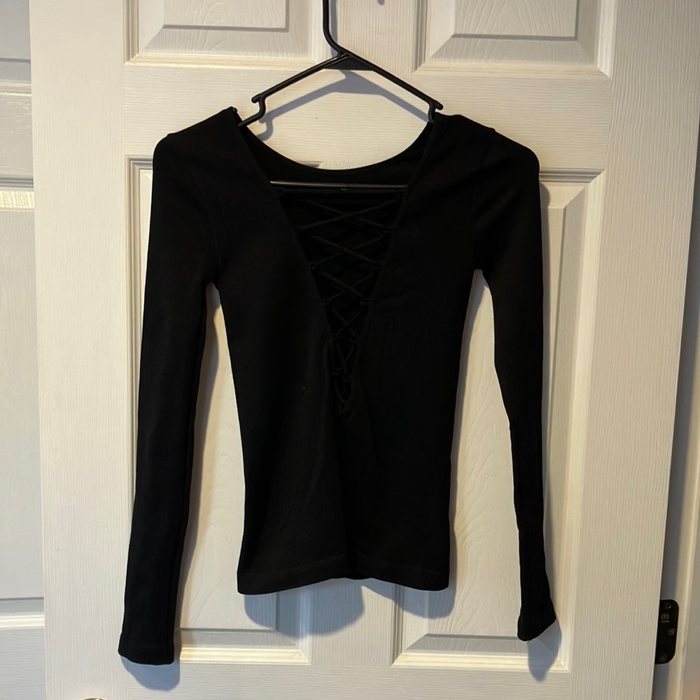 Intimately by Free People Long Sleeve Bodycon Shirt Sz M/L